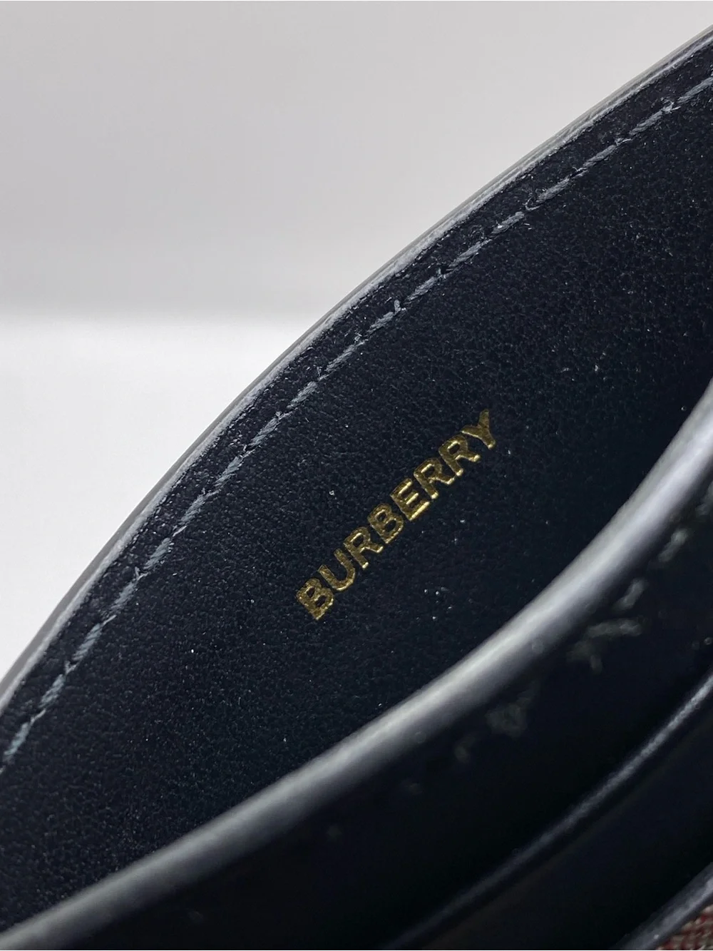 Burberry Black & Beige Vintage Check Card Holder